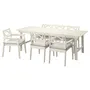 IKEA BONDHOLMEN БОНДХОЛЬМЕН, стіл+3 крісла з підлок+лав, вуличн, білий/бежевий/бежевий Фрессон/Дувхольмен 095.496.79 фото