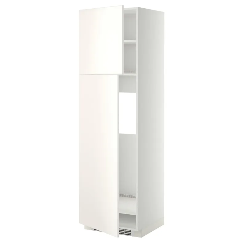 IKEA METOD МЕТОД, висока шафа для холодильника, 2 дв, білий / ВЕДДІНГЕ білий, 60x60x200 см 294.694.74 фото №1