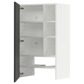 IKEA METOD МЕТОД, навесной шкаф д / вытяжки / полка / дверь, белый / Никебо матовый антрацит, 60x100 см 695.042.20 фото