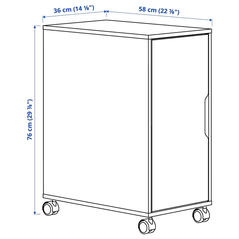 IKEA ALEX, шкаф на колесах, Темно-серый/черный, 36x76 см 295.826.82 фото №6