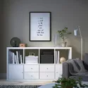 IKEA KALLAX КАЛЛАКС, стеллаж с 4 вставками, белый, 77x147 см 592.783.07 фото thumb №4