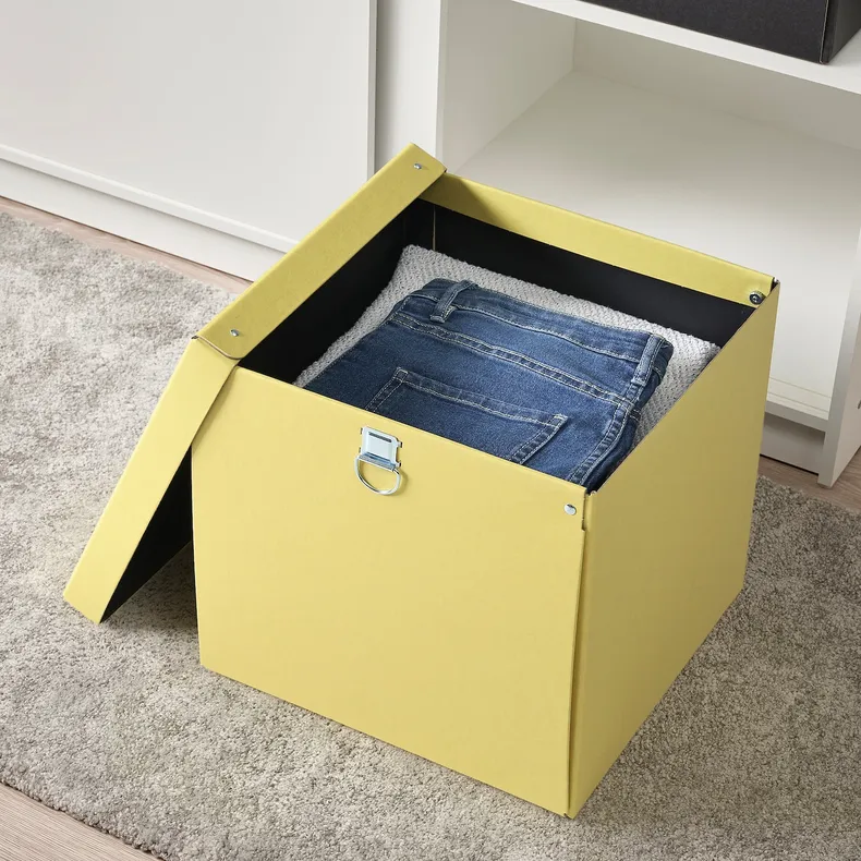 IKEA NIMM НИММ, коробка с крышкой, желтый, 32x30x30 см 705.959.45 фото №5