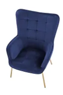 Крісло для дому HALMAR CASTEL 2 золотий/темно-синій фото thumb №4