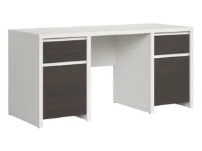 BRW Письмовий стіл BRW KASPIAN 160х65 см, білий/венге BIU2D2S/160-BI/WE фото