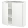 IKEA METOD МЕТОД, напольный шкаф с полками / 2дверцами, белый / Воксторп матовый белый, 80x37 см 394.663.66 фото