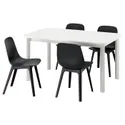 IKEA STRANDTORP СТРАНДТОРП / ODGER ОДГЕР, стол и 4 стула, белый / антрацит, 150 / 205 / 260 см 795.689.28 фото thumb №1