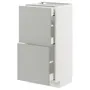 IKEA METOD МЕТОД / MAXIMERA МАКСИМЕРА, напольный шкаф / 2 фасада / 3 ящика, белый / светло-серый, 40x37 см 895.381.82 фото
