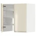 IKEA METOD МЕТОД, настінн шаф д / витяжки з полиц / дверц, білий / Voxtorp високий глянець світло-бежевий, 60x60 см 295.052.74 фото thumb №1