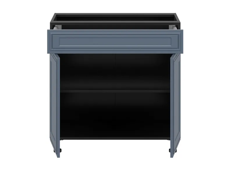 BRW Двухдверный кухонный шкаф Verdi 80 см с выдвижным ящиком mystic matt, черный/матовый FL_D1S_80/82_L/P/STB-CA/MIM фото №3