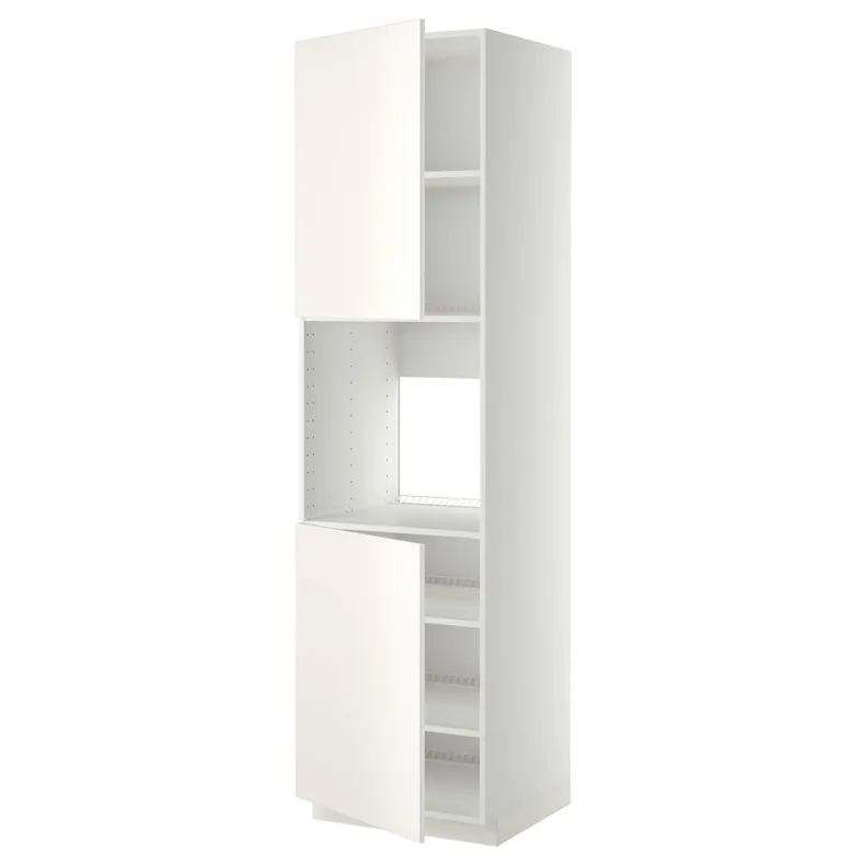 IKEA METOD МЕТОД, висока шафа для дух, 2 дверцят / пол, білий / ВЕДДІНГЕ білий, 60x60x220 см 694.665.53 фото №1