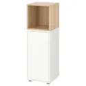 IKEA EKET ЭКЕТ, комбинация шкафов с ножками, белый / дуб, окрашенный в белый цвет, 35x35x107 см 392.901.26 фото thumb №1