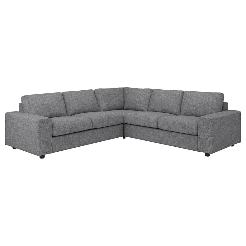 IKEA VIMLE ВИМЛЕ, чехол д/углового 4-местного дивана, с широкими подлокотниками/Lejde серо-черный 094.367.38 фото №2