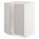 IKEA METOD МЕТОД, напольный шкаф для мойки+2 двери, белый / светло-серый, 60x60 см 994.680.70 фото thumb №1