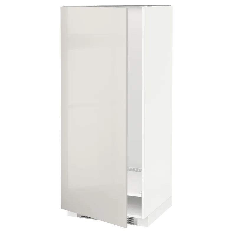 IKEA METOD МЕТОД, висока шафа для холодильнка / морозил, білий / Ringhult світло-сірий, 60x60x140 см 491.427.86 фото №1