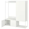 IKEA PLATSA ПЛАТСА, гардероб із 3 дверцятами, білий/Fonnes white, 140x42x161 см 193.239.29 фото thumb №1