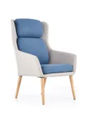 Кресло мягкое HALMAR PURIO светлый серый/синий фото thumb №6