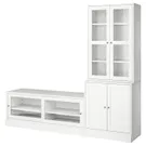 IKEA HAVSTA ХАВСТА, комбінація шафа для ТВ, скляні дверц, білий, 241x47x212 см фото