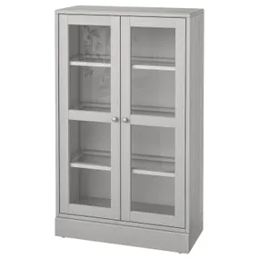 IKEA HAVSTA ХАВСТА, шафа зі склян дверцятами з цоколем, сіре/прозоре скло, 81x37x134 см 292.751.07 фото