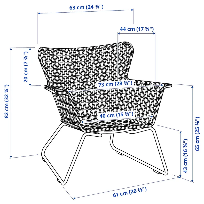 IKEA HÖGSTEN ХЕГСТЕН, крісло з підлокітниками, вуличне, білий 202.098.62 фото №4