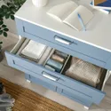 IKEA PLATSA ПЛАТСА, шафа, 2 дверцят, 2 шухляди, білий/САННІДАЛЬ синій, 80x57x113 см 795.557.04 фото thumb №3