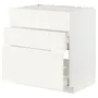 IKEA METOD МЕТОД / MAXIMERA МАКСІМЕРА, підлог шафа д / мийки+3 фр пан / 2 шух, білий / ВАЛЛЬСТЕНА білий, 80x60 см 495.071.87 фото