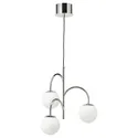 IKEA SIMRISHAMN СИМРИСХАМН, подвесной светильник, 3-рожк, хром / опаловое белое стекло, 55 см 804.078.35 фото thumb №1