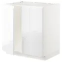 IKEA METOD МЕТОД, напольный шкаф для мойки+2 двери, белый / Воксторп глянцевый / белый, 80x60 см 694.587.32 фото thumb №1
