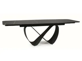 Стол обеденный раскладной SIGNAL INFINITY Ceramic, 160-240х95 см, черный/матовый черный фото