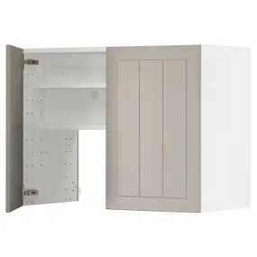 IKEA METOD МЕТОД, настінн шаф д / витяжки з полиц / дверц, білий / стенсундський бежевий, 80x60 см 695.044.23 фото