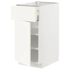 IKEA METOD МЕТОД / MAXIMERA МАКСИМЕРА, напольный шкаф с ящиком / дверцей, белый / Вальстена белый, 40x60 см 295.072.06 фото