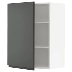 IKEA METOD МЕТОД, навесной шкаф с полками, белый / Воксторп темно-серый, 60x80 см 294.674.94 фото
