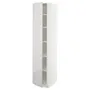 IKEA METOD МЕТОД, висока шафа із полицями, білий / Ringhult світло-сірий, 40x60x200 см 094.591.74 фото
