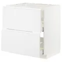 IKEA METOD МЕТОД / MAXIMERA МАКСИМЕРА, напол шкаф д / варочн панели / вытяжка, белый / Воксторп матовый белый, 80x60 см 093.356.40 фото thumb №1