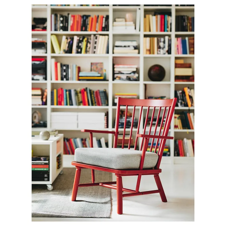 IKEA PERSBOL ПЕРСБОЛ, кресло, коричневый / красный / бежевый / серый 705.259.19 фото №5