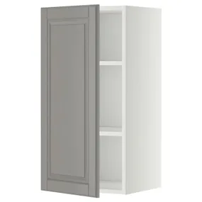 IKEA METOD МЕТОД, навесной шкаф с полками, белый / бодбинский серый, 40x80 см 394.674.98 фото