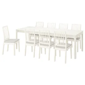 IKEA EKEDALEN ЕКЕДАЛЕН / EKEDALEN ЕКЕДАЛЕН, стіл та 8 стільців, білий білий / Orrsta світло-сірий, 180/240 см 294.828.52 фото