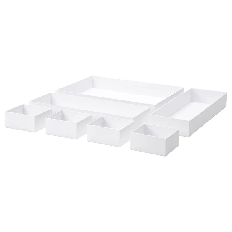 IKEA MALAREN МАЛАРЕН, набор коробок, 7 шт., белый 704.644.59 фото №1