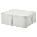IKEA HEMMAFIXARE ХЕММАФІКСАРЕ, коробка для зберігання, тканина смугастий / білий / сірий, 44x51x19 см 205.039.10 фото thumb №1