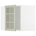 IKEA METOD МЕТОД, кутова настін шафа, полиці / скл двер, білий / Стенсунд світло-зелений, 68x60 см 694.867.68 фото thumb №1