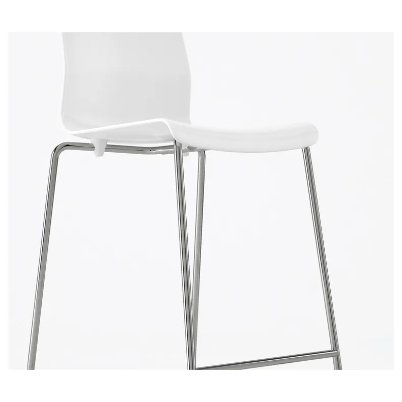 IKEA GLENN ГЛЕНН, барний стілець, білий / хром, 66 см 601.317.34 фото №6