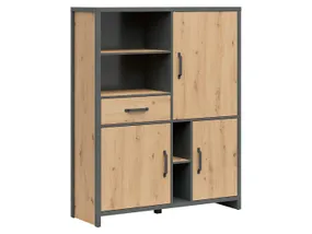 BRW Книжный шкаф Weston 120 см с 3 дверцами, выдвижным ящиком и 4 полками дуб ремесленный, дуб ремесленный/матера REG3D1S-DASN/MTA фото