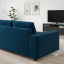 IKEA VIMLE ВІМЛЕ, 3-місний диван, з широкими підлокітниками/Djuparp темно-зелено-синій 894.326.80 фото thumb №2