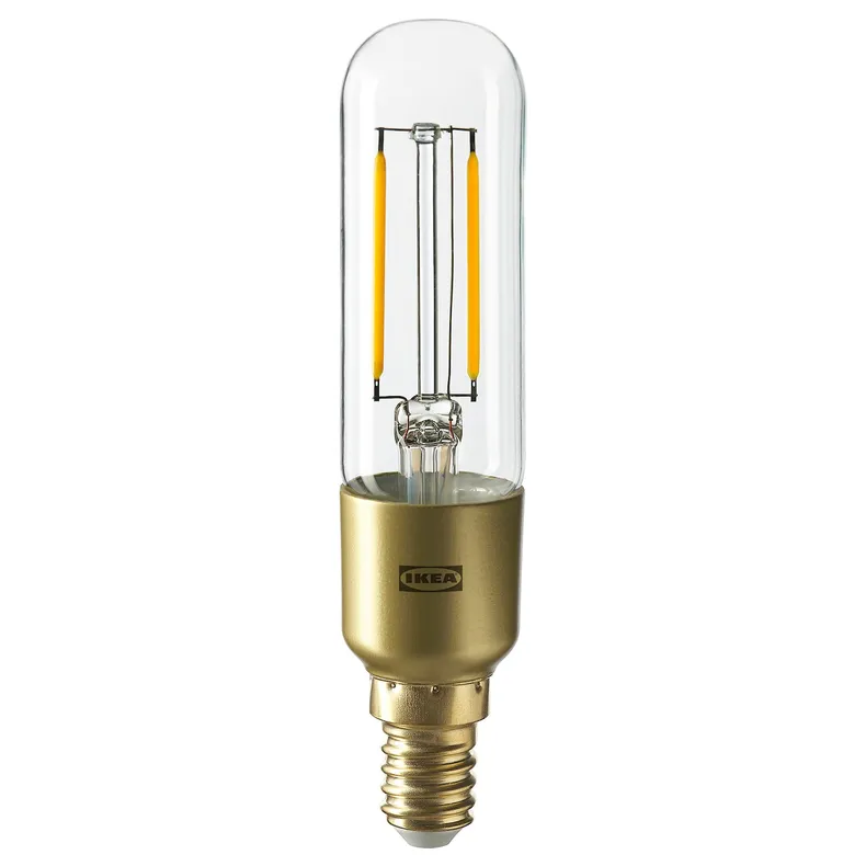 IKEA LUNNOM ЛУННОМ, LED лампа E14 200 лм, може бути тоноване / прозоре скло у формі трубки, 25 мм 805.169.62 фото №1