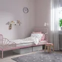 IKEA BARNDRÖM БАРНДРЁМ, пододеяльник и наволочка, рисунок сердца белый / розовый, 150x200 / 50x60 см 605.043.66 фото thumb №5