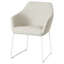 IKEA TOSSBERG ТОССБЕРГ, стілець, білий металл / бежевий Gunnared 805.652.74 фото thumb №1