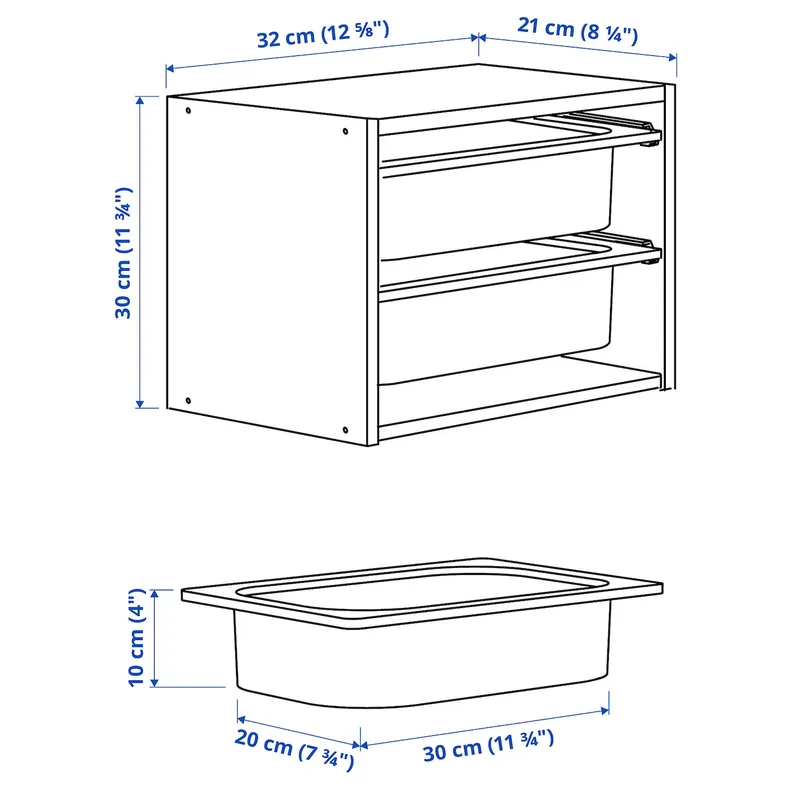 IKEA TROFAST, настенный шкаф, Светлая сосна, окрашенная в белый/белый цвет, 32x21x30 см 695.755.14 фото №5