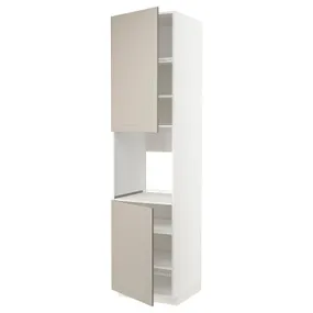 IKEA METOD МЕТОД, висока шафа для дух, 2 дверцят / пол, білий / стенсундський бежевий, 60x60x240 см 294.583.24 фото