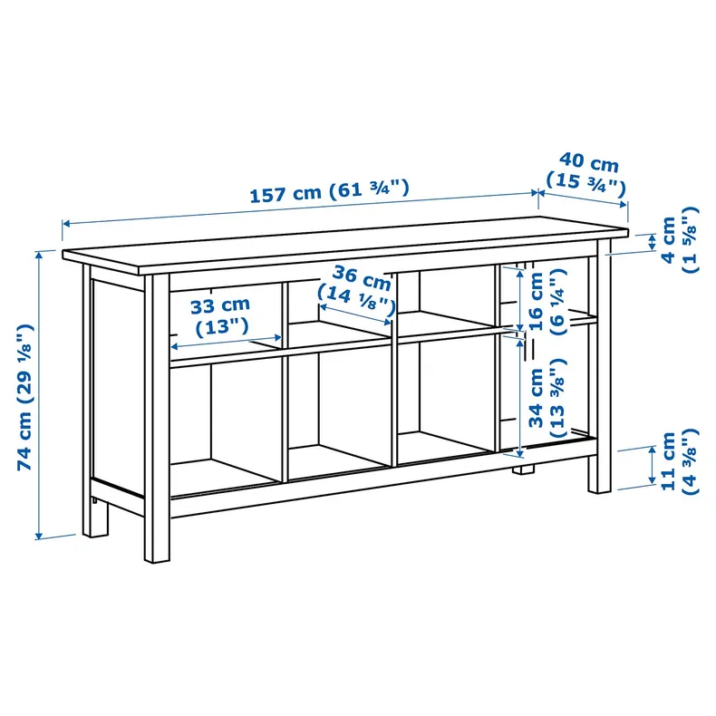 IKEA HEMNES ХЕМНЭС, консольный стол, белая морилка, 157x40 см 002.518.14 фото №6