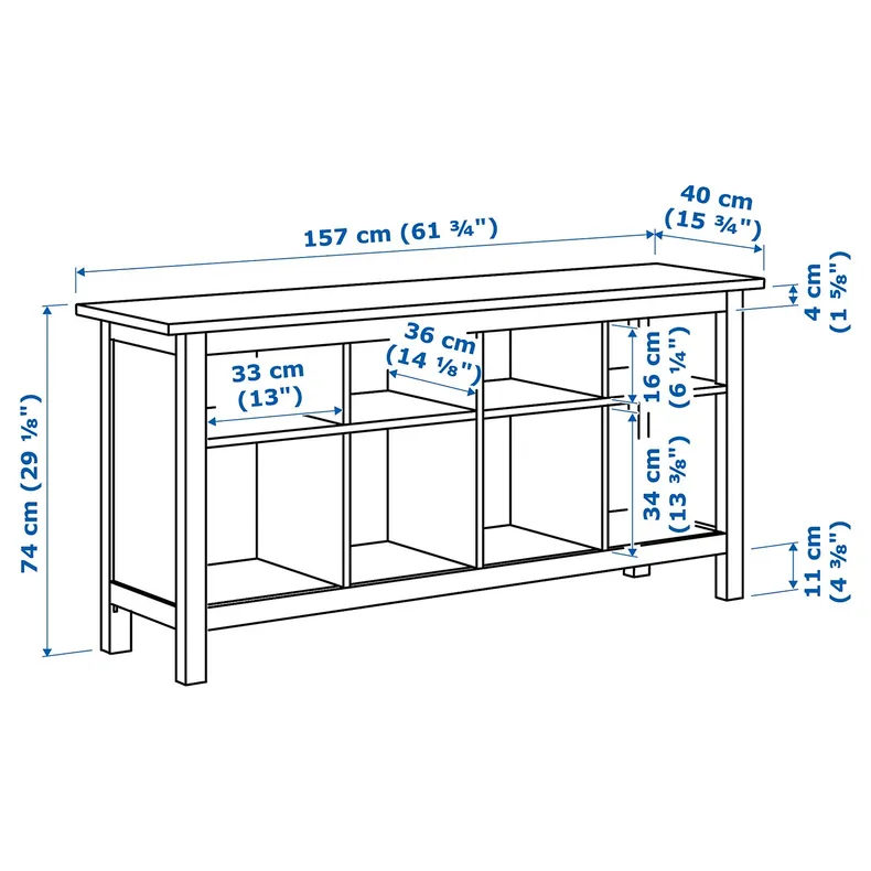 IKEA HEMNES ХЕМНЭС, консольный стол, белая морилка, 157x40 см фото №6