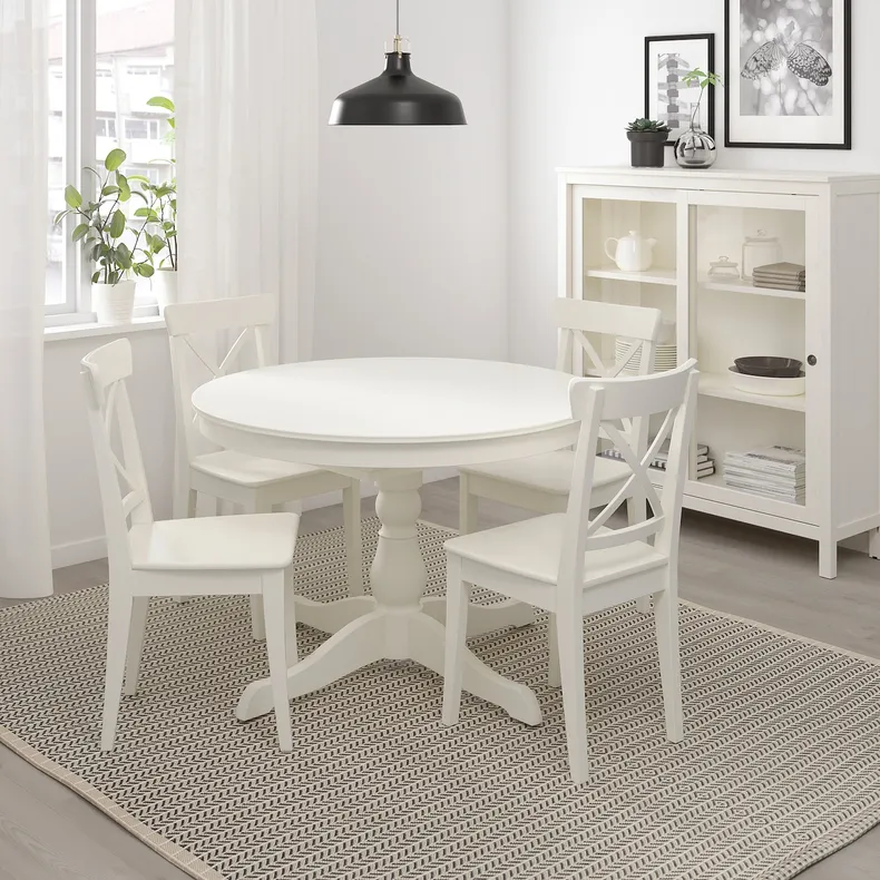 IKEA INGATORP ІНГАТОРП, розкладний стіл, білий, 110 / 155 см 402.170.69 фото №3